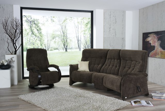 Himolla Chester Curved Manual Recline Sofa with Action