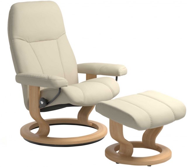 Stressless Stressless Consul Small Recliner with Stool SPECIAL OFFER