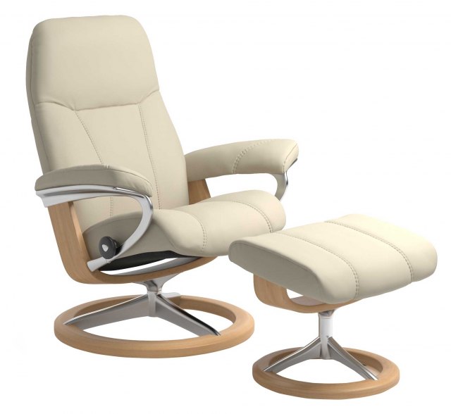 Stressless Stressless Consul Small Signature Base Recliner with Stool SPECIAL OFFER