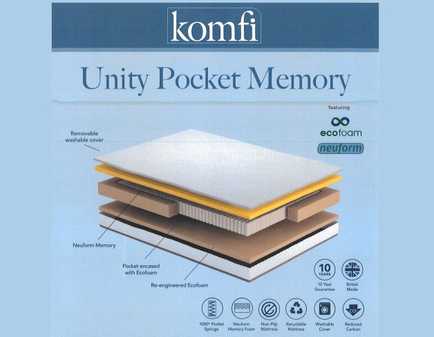 komfi Unity Pocket Memory 1000 Mattress.